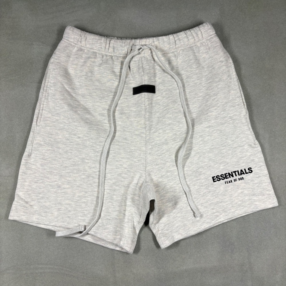 Fear of God Essentials Sweat Shorts Light Heather Grey Mens Size Small Logo